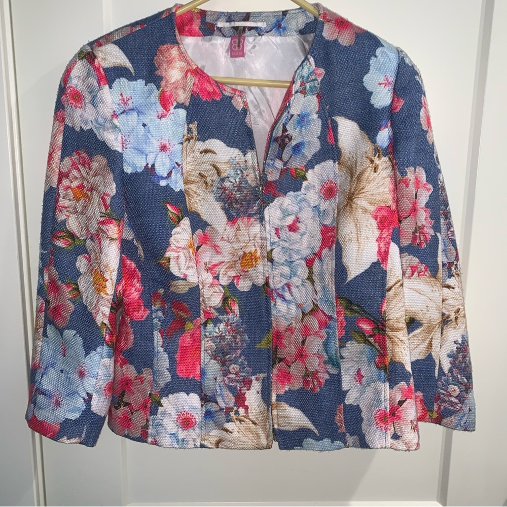 Basler Floral Full Zip Blazer EU:40 (US approx. 12)